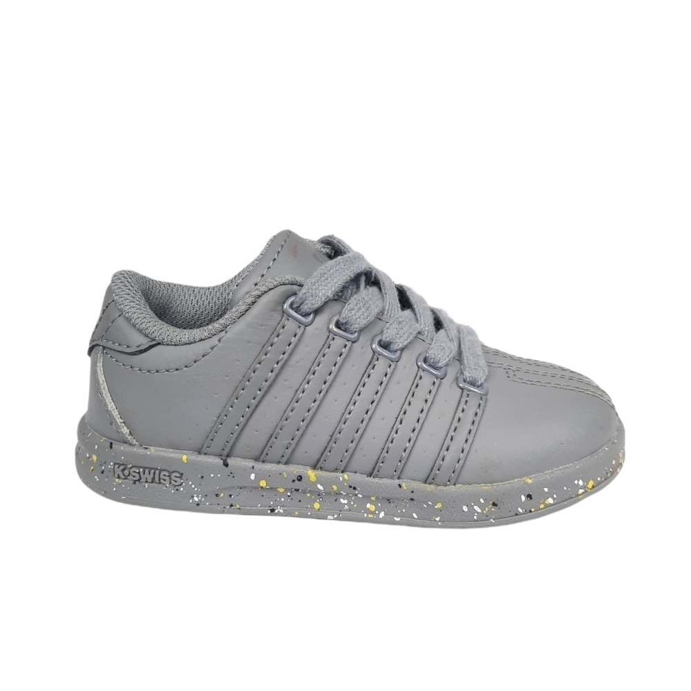 Infant K-Swiss Sneakers Gray with Paint‎ Splatter Soles Size 7 Boys